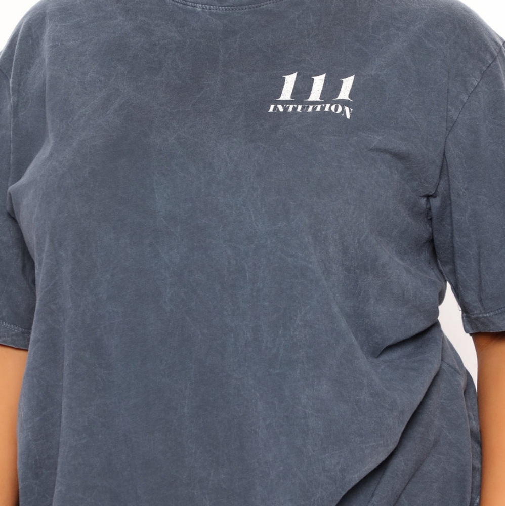 👑111 Angel Number Tunic Top - Grey/Combo Oversized - Picture 2 of 4